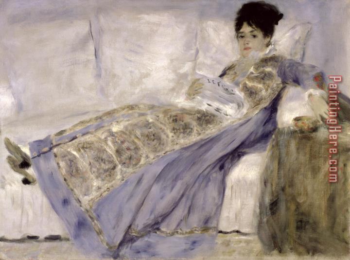 Pierre Auguste Renoir Madame Monet on a Sofa